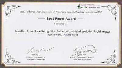 One paper is awarded the FG2023 Best Paper