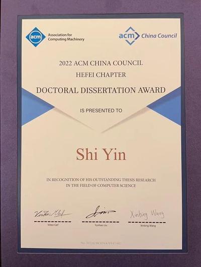 One student from our group was awarded Doctoral Dissertation Award